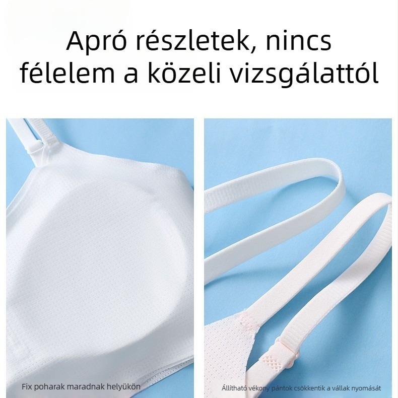 Tinédzser melltartó varrás nélküli, légáteresztő, teljes kosárral - Nylon/Poliamid, vékony formázott párnázás, rögzített dupla pántok, gyors száradás
