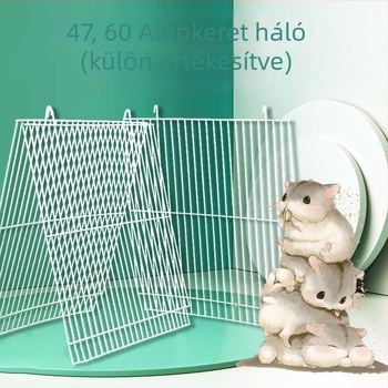 Hamster ketrecrács – rozsdamentes acélból, hordozható, téglalap alakú, Pet Royal House márka, hamsterek számára
