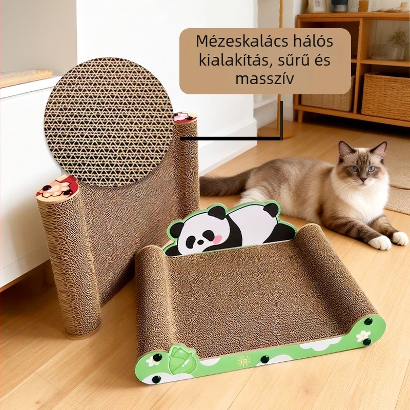 Macska karmolás deszka gofrált papírból – tartós, nem szakad szét, karcolásálló; rajzfilm stílus; Modell MZB1601; Csomagolás: 1; minden évszak használatra