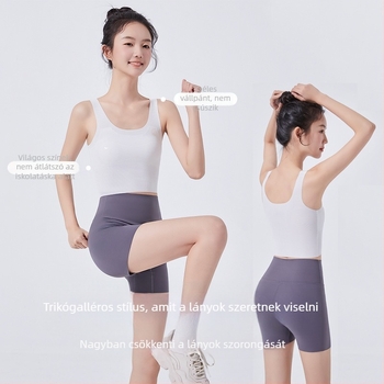 9–13 éves preadoleszenseknek szóló mellény-stílusú melltartó, teljes kosár, formázatlan kosár, fő anyag nylon Ice Silk felülettel, bélés Mulberry selyem, rögzített vállpántok, lélegző és nedvesség-elvezető.