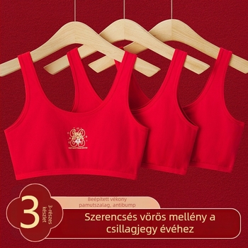 Lányoknak szóló alsónemű készlet, tanktop stílus, pamut anyag, teljes kosár, zárás nélküli, 12–15 éveseknek