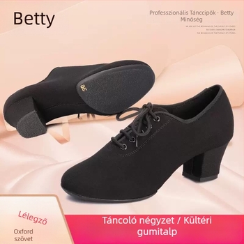 Betty női latin tánc cipő, felnőtteknek, vastag sarka, puha talp, edzéscipő, modern tanár-stílus