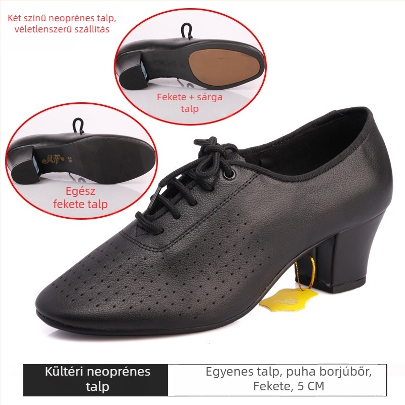 Betty női latin tánc cipő, felnőtteknek, vastag sarka, puha talp, edzéscipő, modern tanár-stílus