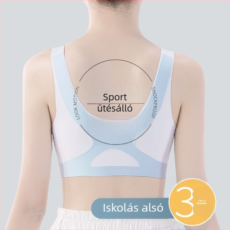 Varrás nélküli nyári melltartó lányoknak a fejlődési szakaszban, általános és középiskolás diákok számára, könnyű és lélegző, pamut béléssel