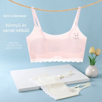 Gyermekeknek készült légáteresztő nylon camisole felső, varrat nélküli