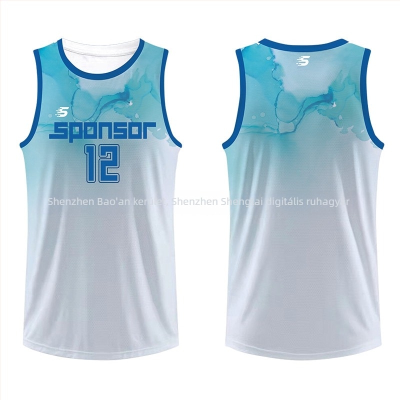 Sportos mellény ujjatlan, digitális nyomtatás, 100% poliészter