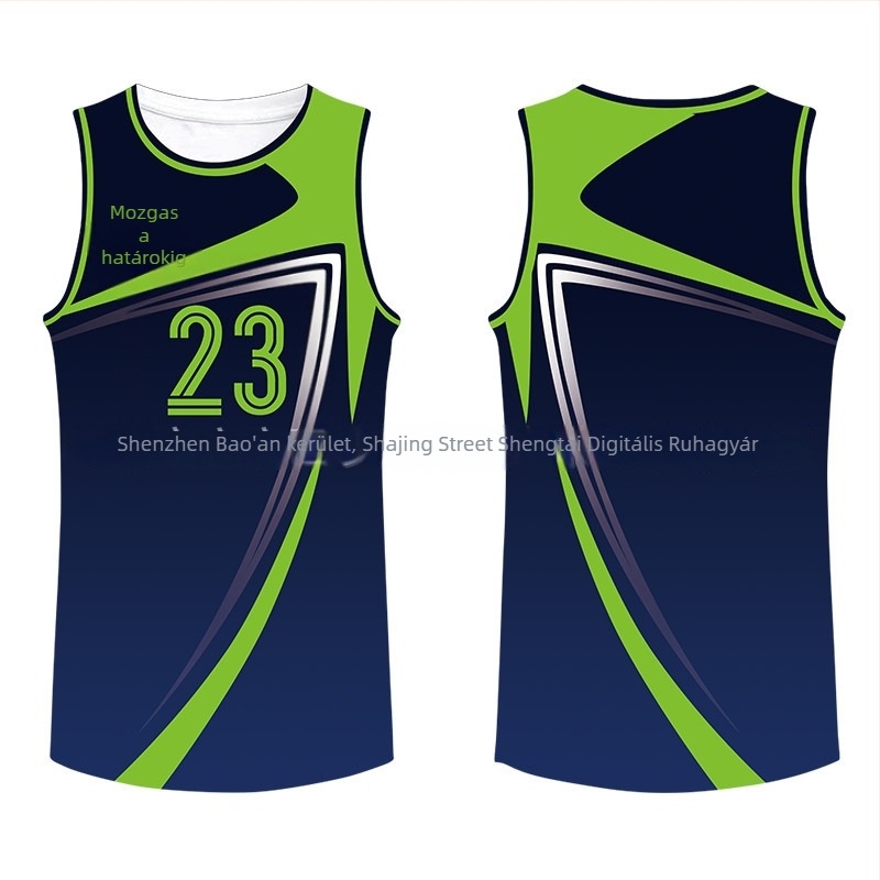 Sportos mellény ujjatlan, digitális nyomtatás, 100% poliészter