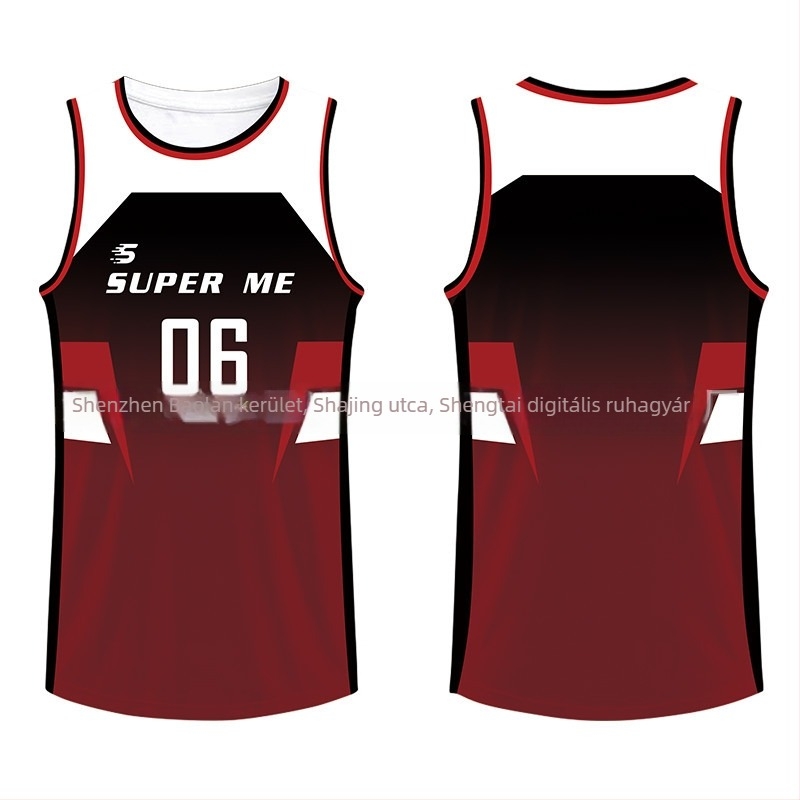 Sportos mellény ujjatlan, digitális nyomtatás, 100% poliészter