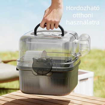 Hamster hordozható kültéri ketrec anti-evadálási dizájnnal, PP anyagból
