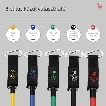 11 részes ellenálláserősítő készlet, 100 lb ellenállás, függő edzőöv a mellkas és vállak edzéséhez – alkalmas a lábakra, derékre, karokra és fenékre