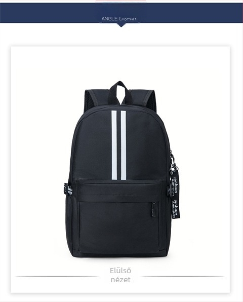Nylon hátizsák diákoknak, bővíthető kapacitás 20–35L, elfér egy 15 hüvelykes laptop, betűs mintázat