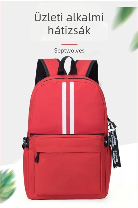 Nylon hátizsák diákoknak, bővíthető kapacitás 20–35L, elfér egy 15 hüvelykes laptop, betűs mintázat
