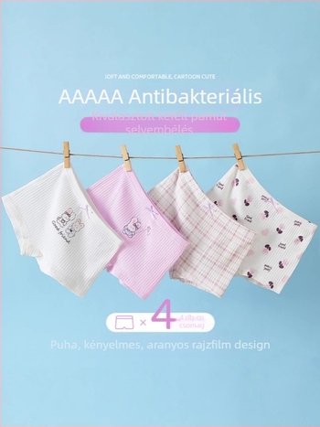 Uniszex gyerek alsónemű - 95% pamut, A osztály, varrat nélküli, középmagas derekú, négy évszakos