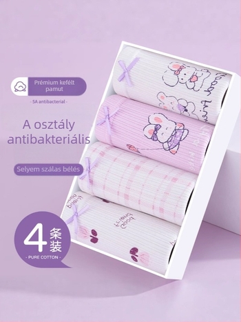 Uniszex gyerek alsónemű - 95% pamut, A osztály, varrat nélküli, középmagas derekú, négy évszakos
