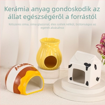Kerámia hörcsög odú, kerek alak, vízálló, beltéri használatra