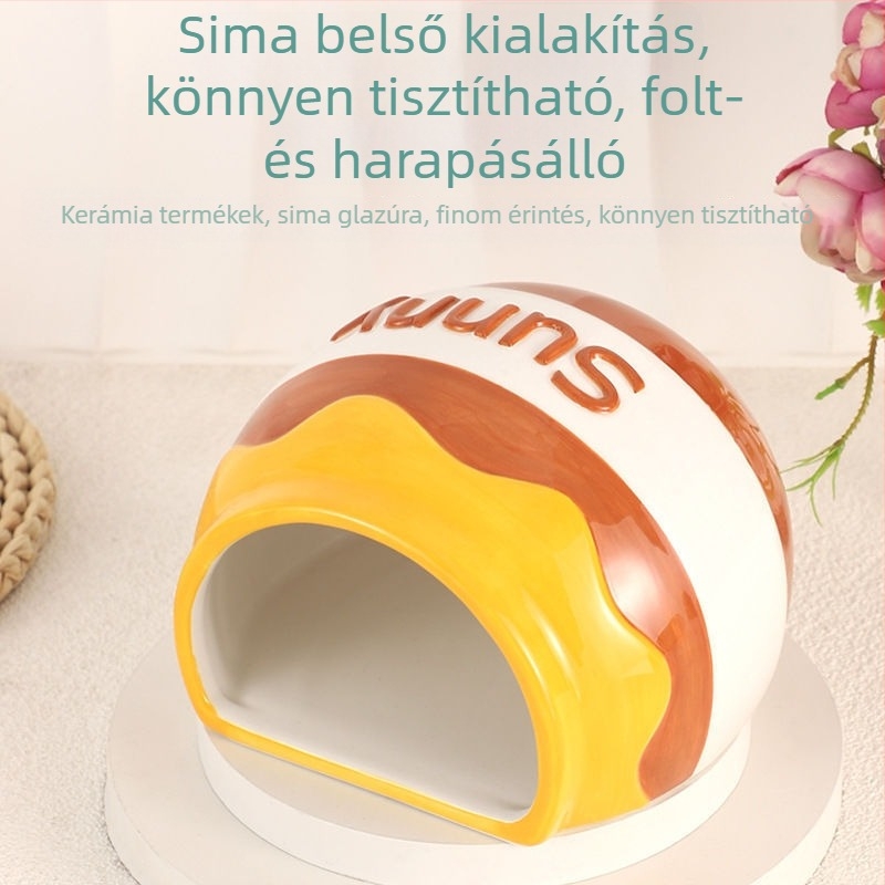 Kerámia hörcsög odú, kerek alak, vízálló, beltéri használatra