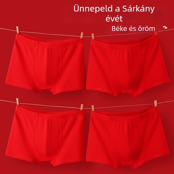 Piros pamut gyerek boxer alsó, 3–8 éveseknek, 100–140 cm