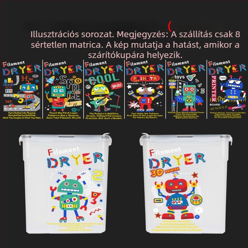3D nyomtató fogyóeszközök szárazító doboza — por- és nedvességálló zárt tároló, műanyag kivitel, márka 3ds way