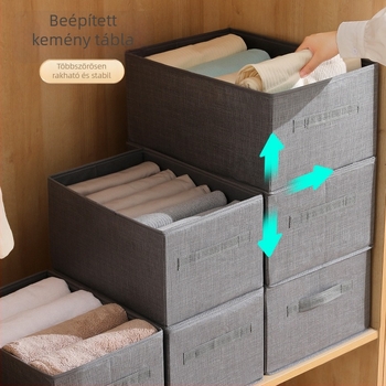 Ruhatároló doboz, nem szövött anyagból, 35L kapacitás, modell 8809-1569, modern minimalist design, rendszerező fehérneműnek, zokniknak és pulóvereknek