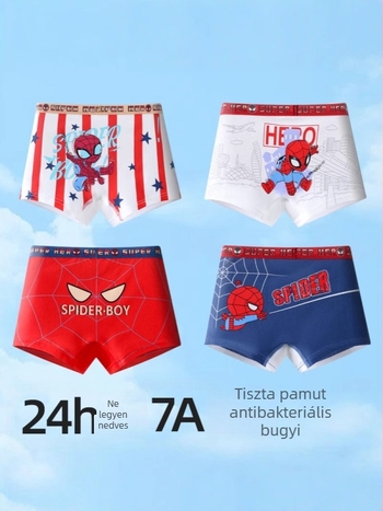 Fiúknak készült lélegző pamut boxer alsó – Class A, 95% pamut, 4 darabos csomag, 3–8 éveseknek