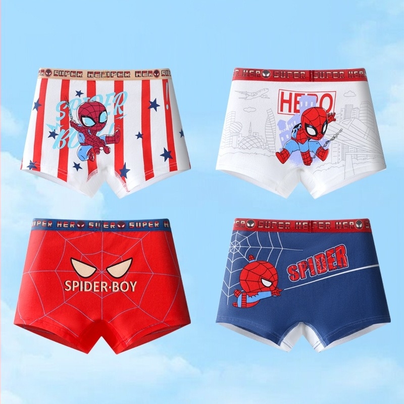 Fiúknak készült lélegző pamut boxer alsó – Class A, 95% pamut, 4 darabos csomag, 3–8 éveseknek