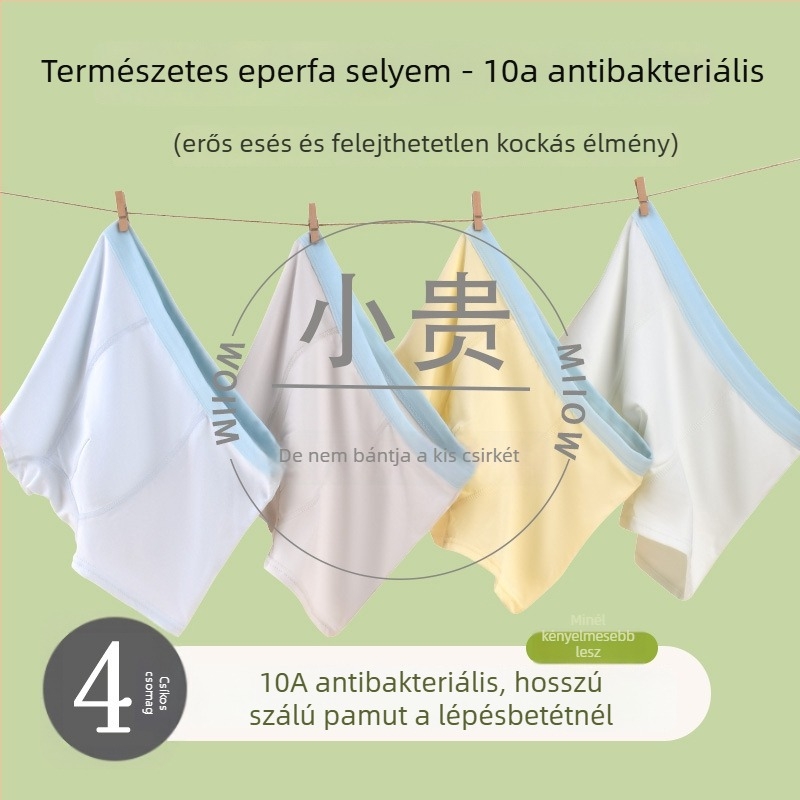 Antibakteriális modal-pamut boxer fiúk számára, lélegző, középmagas derékú, 3–12 évesek