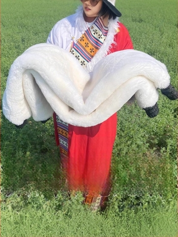 Férfi téli juhbőr nadrág magas derekú, bő szabású