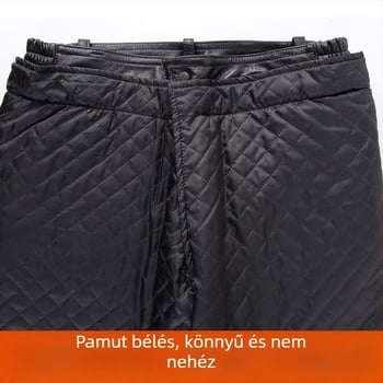 Tehénbőr nadrág, blokkmintázat, gördeszka-stílus, 2023 tél, középkorúak és időseknek