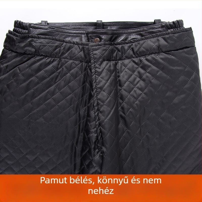 Tehénbőr nadrág, blokkmintázat, gördeszka-stílus, 2023 tél, középkorúak és időseknek