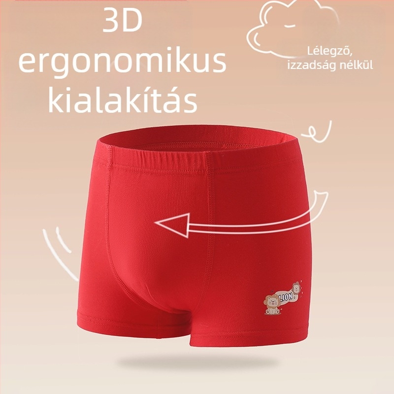 Piros gyerek boxer alsó – Ló évének, 95% pamut