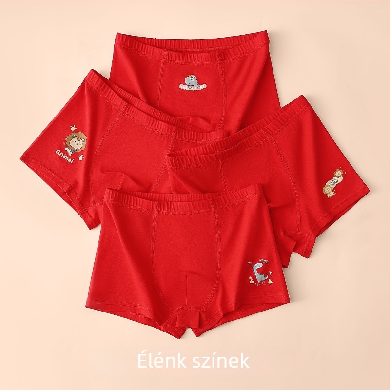 Piros gyerek boxer alsó – Ló évének, 95% pamut