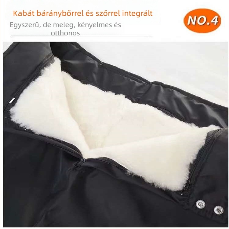 Téli kamuflážs gyapjú nadrág fleece belső bélésével, magas derék
