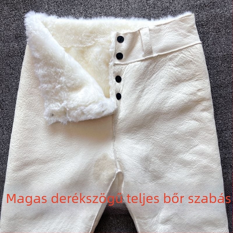 Műbőr nadrág, testhezálló, 2025 tavasz, eredeti dizájn, címkével