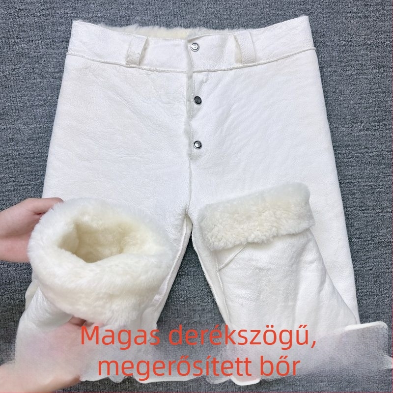 Műbőr nadrág, testhezálló, 2025 tavasz, eredeti dizájn, címkével