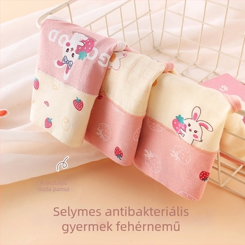 Gyerek lányoknak készült pamut bugyi magas derekú, 95% pamut, 3–8 éveseknek (100–140 cm)