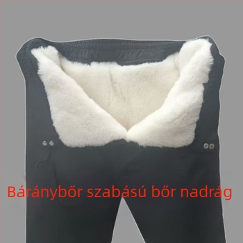 Téli műbőr nadrág levehető belső béléssel, közepes vastagságú, középkorú és idősebb férfiak és nők számára