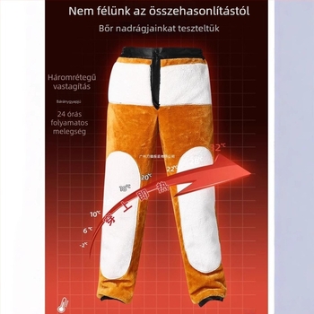 Férfi téli bőrnadrág juhbőrből készült béléssel, magas derekú, karcsú szabás