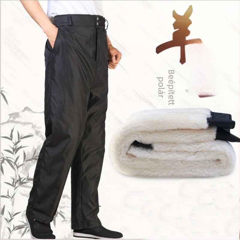 Téli bőrnadrág shearling béléssel időseknek