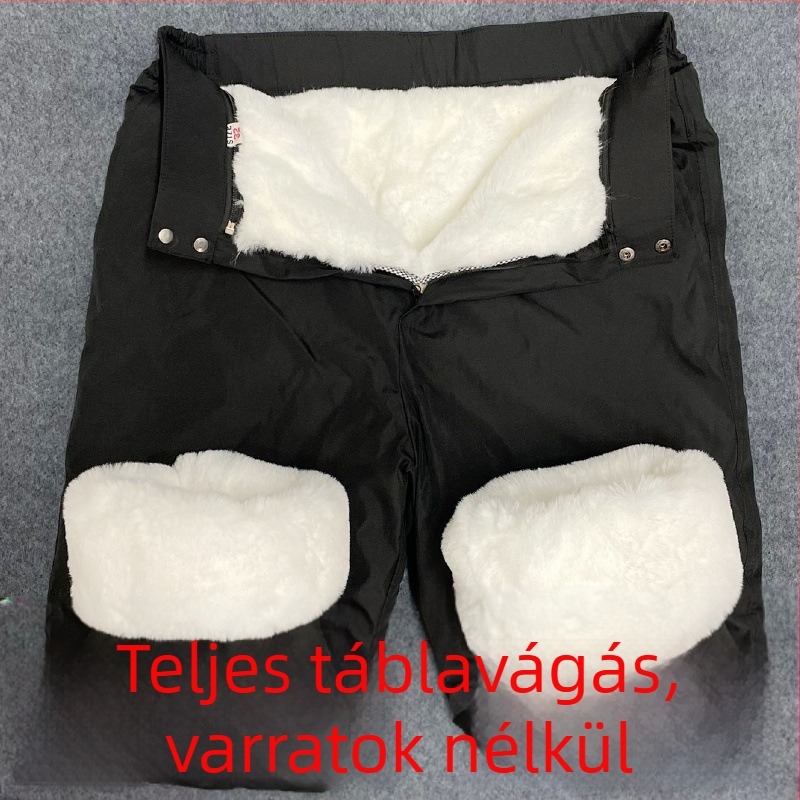 Mesterséges gyapjú nadrág bőrrel bélelt belsővel, vastag melegítéshez, férfiaknak és nőknek