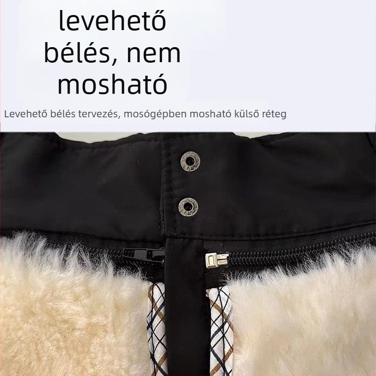 Juhbőr nadrág vastag bélésével, magas derékkal, egyenes szabás, téli hosszú nadrág, koreai stílus