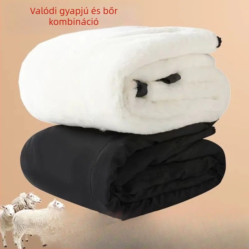 Téli gyapjúbőrből készült nadrág kerékpározáshoz, nedvességálló és meleg, magas derekú, férfiak és nők számára