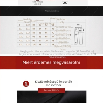 PU bőrnadrág, laza fazon, magas derék, fleece bélés, téli viselet