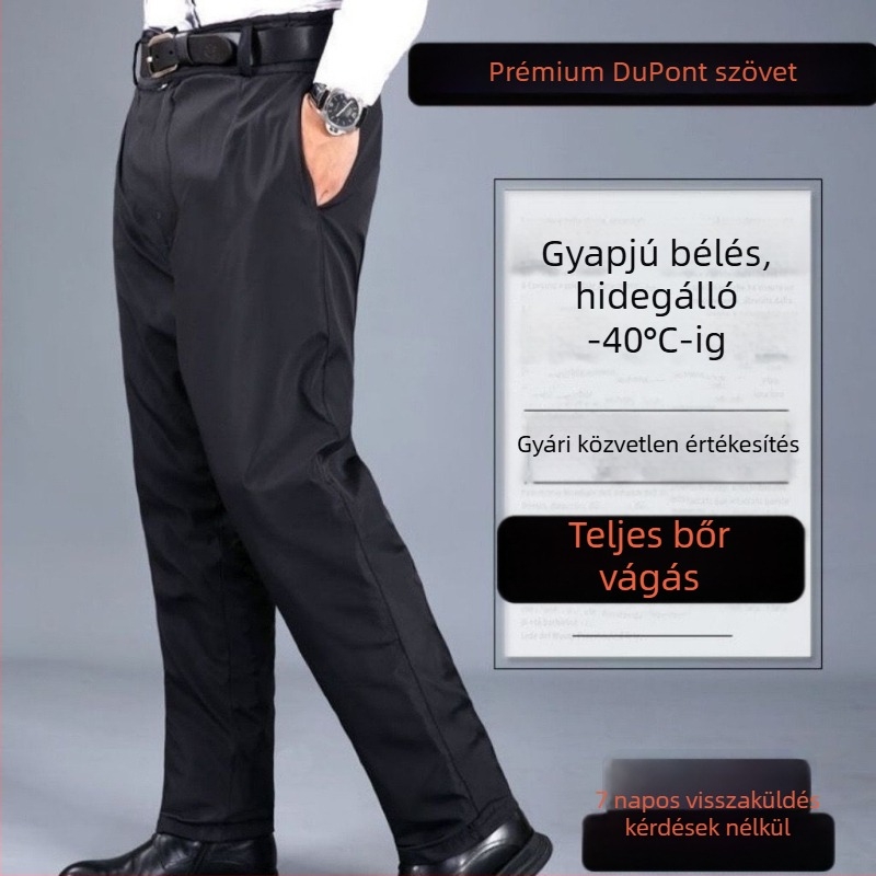 Juhbőr egyrészes nadrág, uniszex, magas derék, vastag és meleg