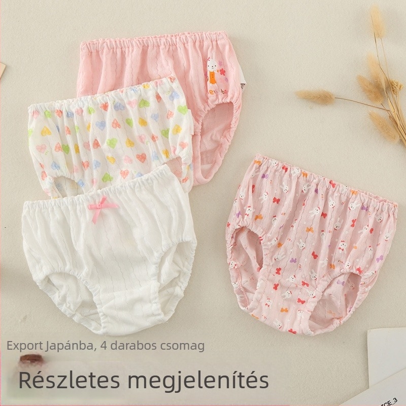 Lányoknak készült pamut alsónemű, mintás szív mintával, 100% pamut, A osztály