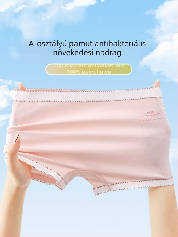 Lányoknak készült gyerekeknek, varrat nélküli pamut alsónemű, légáteresztő, 95% pamut, 5% elasztán, 3–8 éveseknek (100–140 cm)
