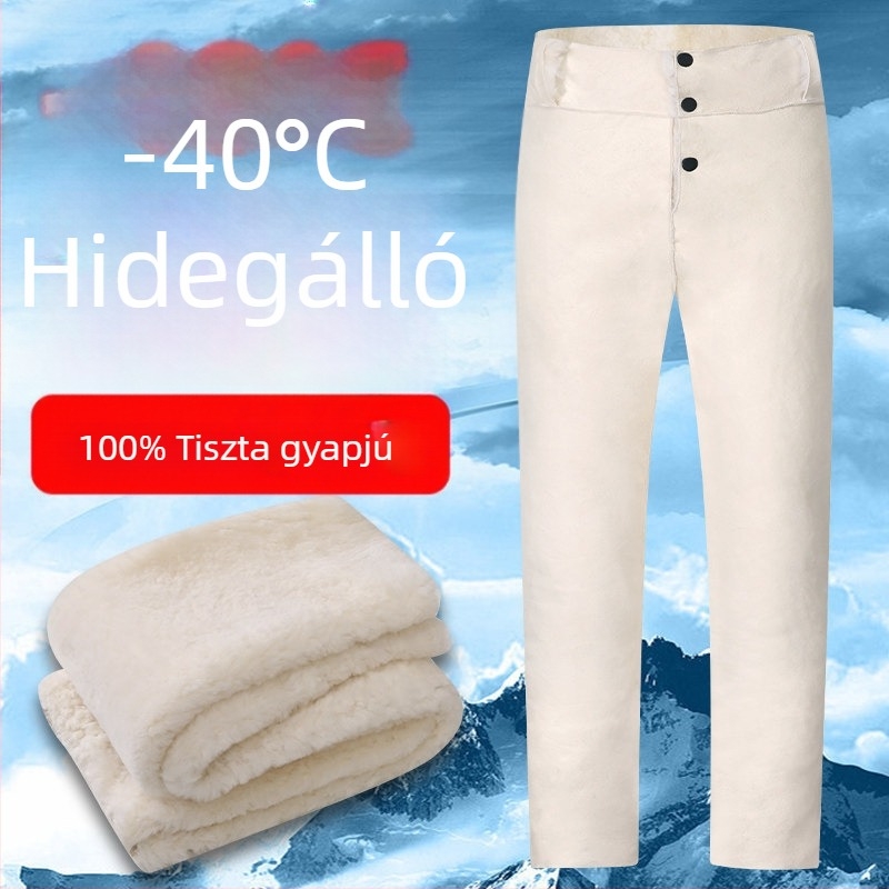 Valódi juhbőr nadrág, beépített bunda, férfiaknak, laza szabás, stílus: mindennapi, fő anyag: juhbőr, 2021 nyári szezon