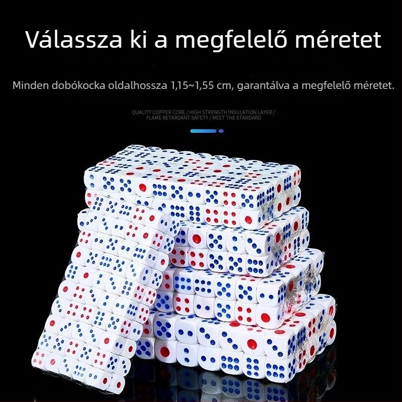 Dobókocka shaker és pohár – ABS anyagú, hatszögletű, lekerekített sarkú; sakk és kártyajátékokhoz; Wen niu