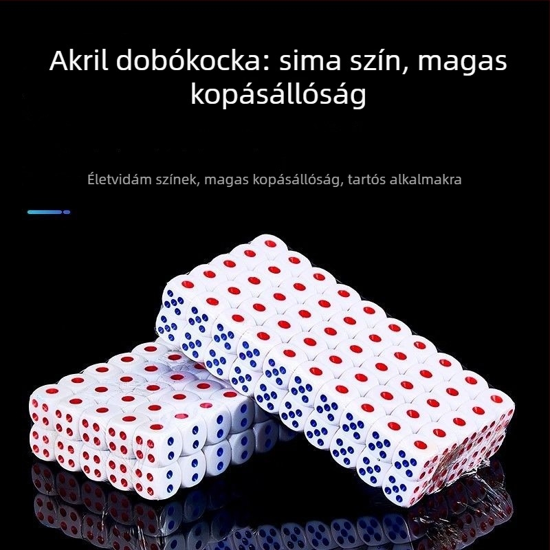 Dobókocka shaker és pohár – ABS anyagú, hatszögletű, lekerekített sarkú; sakk és kártyajátékokhoz; Wen niu