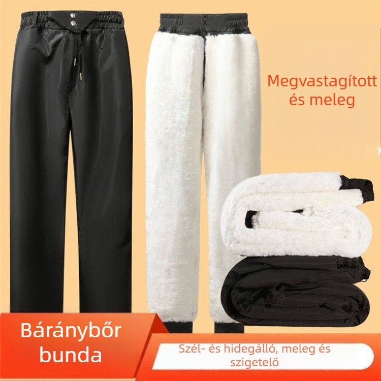 Téli bőr nadrág gyapjú bélés, csíkos minta, magas derekú, punk stílus