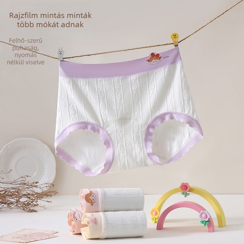 Lányoknak készült probiotikus pamut alsónemű, A osztályú antibakteriális boxer, 3–8 éveseknek, méretei S–L